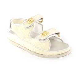Chanel Sandals Jeans White