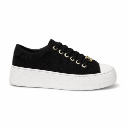 Chanel Black Textile Sneakers