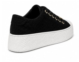 Chanel Black Textile Sneakers