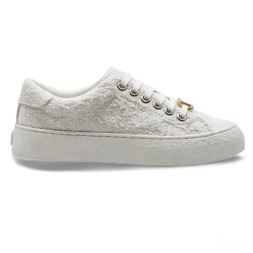 Chanel White Textile Sneakers
