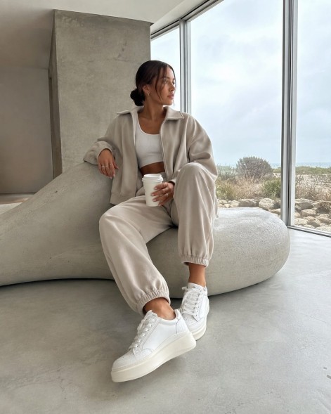 Женские кроссовки Chanel Platform Sneakers Leather White