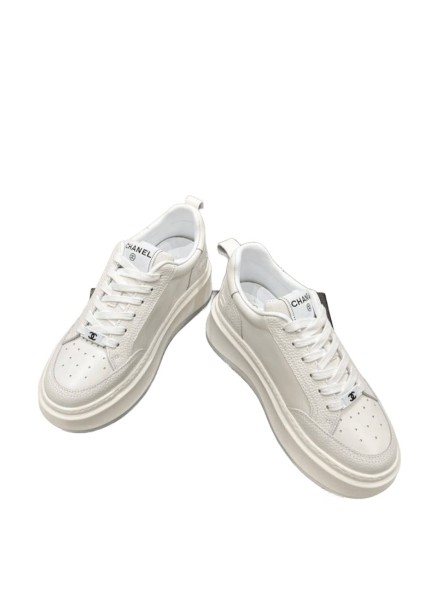 Женские кроссовки Chanel Platform Sneakers Leather White