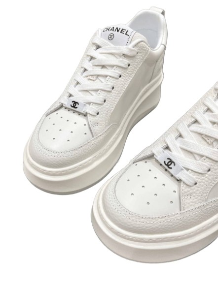 Женские кроссовки Chanel Platform Sneakers Leather White