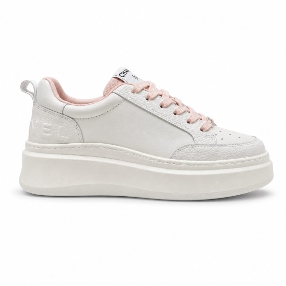 Женские кроссовки Chanel Platform Sneakers Leather White/Pink