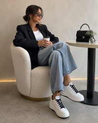 Chanel Platform Sneakers Leather White/Black