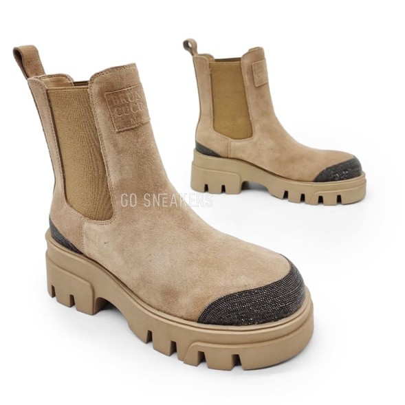 Женские ботинки Brunello Cucinelli Chelsea Suede Sand