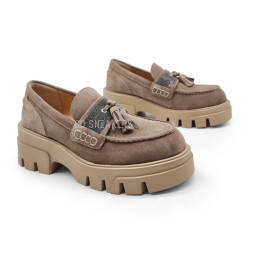 Brunello Cucinelli Loafers Suede Woman Beige